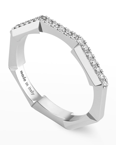 Gucci Women's Link To Love 18k White Gold & Pavé Diamond Ring