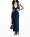 Cult Gaia Bank Knit Dress In Ink