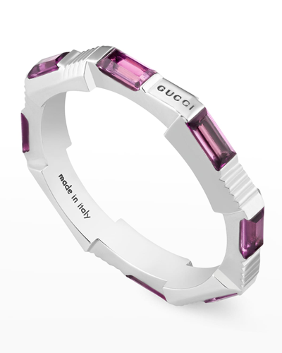 Gucci Women's Link To Love 18k White Gold & Rubellite Ring In Wg