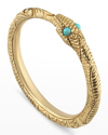 GUCCI 18K OUROBOROS SNAKE RING WITH TURQUOISE,PROD246340204