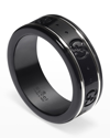 GUCCI ICON THIN BAND RING IN BLACK,PROD246350270