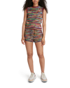 Chloé Frayed Striped Cashmere And Wool-blend Shorts In Multicolor 1