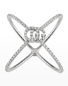 GUCCI 18K WHITE GOLD GG RUNNING X ALL-DIAMOND RING,PROD246340161