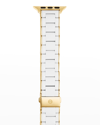 Michele Apple Watch 3-link Bracelet Strap In White Silicone In White