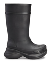Balenciaga Black Crocs Edition Rubber Boots In Black