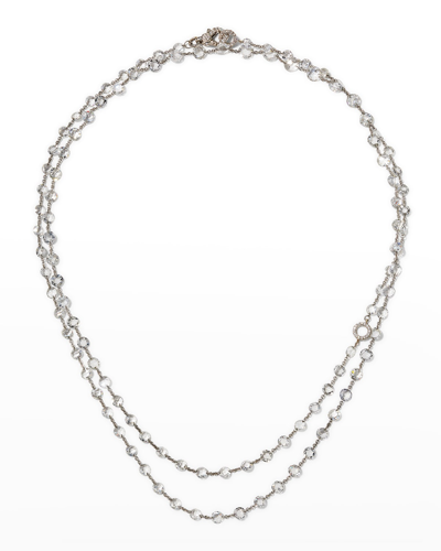 64 Facets Rose-cut And Brilliant-cut Floating Diamond Necklace, 32"l