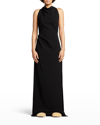 Proenza Schouler Halter-neck Matte Crepe Backless Gown In Black