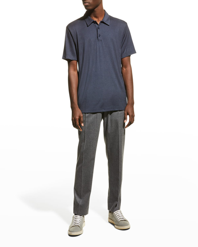 Theory Bron C. Anemone Regular Fit Polo Shirt In Eclipse