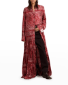 Golden Goose Belted Tiered Paisley-print Satin-twill Maxi Dress In Spiced Appleoff W