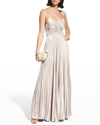 A.l.c Pleated Sleeveless Maxi Dress In Pink Tint