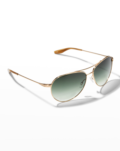 Barton Perreira Lovitt Metal Aviator Sunglasses In Gold