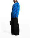 Balenciaga Wool Allover Logo Sweater Blue And Black In Blunero