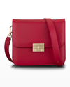 Frame Le Signature Mini Smooth Leather Crossbody Bag In Garnet