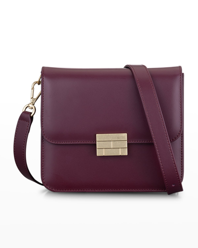 Frame Le Signature Mini Smooth Leather Crossbody Bag In Oxblood