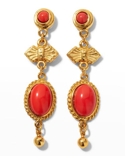 Ben-amun Red Oval Drop Earrings