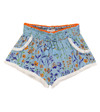 Poupette St Barth Little Girl's & Girl's Lulu Floral Print Shorts In Sky Blue Bouquet Bqs