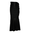 Alaïa Mesh-insert Lace-up Midi Skirt In Black