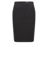 Hugo Boss Pencil Skirt In Italian Stretch Virgin Wool In Black