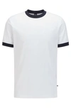 Hugo Boss Regular Fit T Shirt In Moisture Wicking Stretch Cotton In White