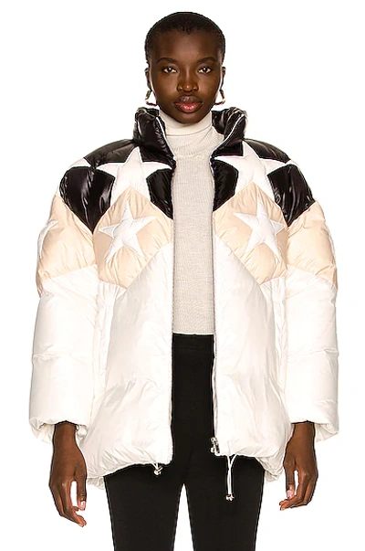 Miu Miu Star Down Jacket In Bianco