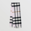 Burberry Check Cashmere Scarf In Pale Candy Pink