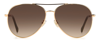 Jimmy Choo Devans Glittery Stainless Steel Aviator Sunglasses In Brown