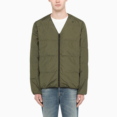 Goldwin Khaki Down Cardigan Jacket In Green