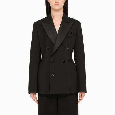 Bottega Veneta Black Dry Stretch Wool Suit Jacket
