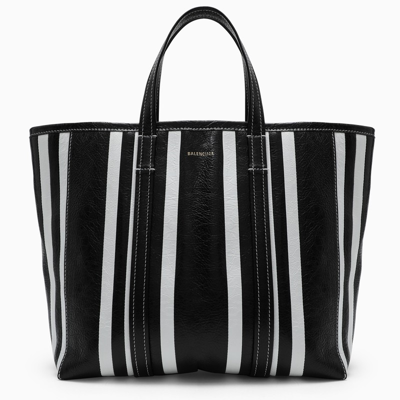 Balenciaga Black/white Barbes Medium Shopping Bag