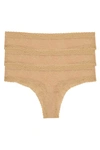 Natori Women's 3-pk. Escape Mesh Thong Underwear In Cafe