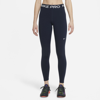 Nike Women's  Pro Mid-rise Mesh-paneled Leggings In Blue