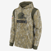 Nike Men's  Therma Salute To Service (nfl Cleveland Browns) Hoodie In Brown