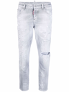Dsquared2 High Rise Cropped Jeans In Grey