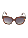 Celine Square Polarized Acetate Sunglasses, Blue Pattern In Cool Havana