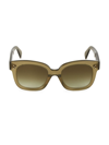 Celine 54mm Square Plastic Sunglasses In Olive
