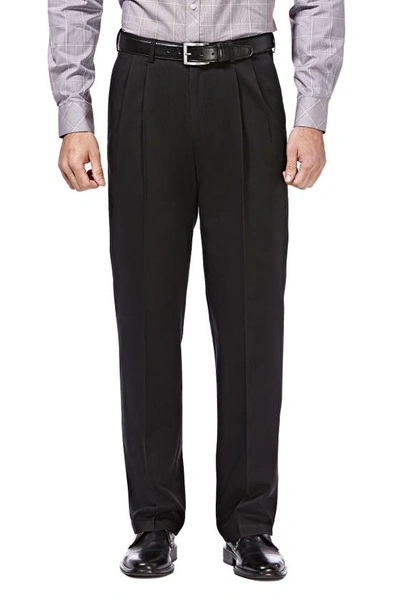 Haggar Premium No Iron Khaki Classic Fit Pant In Black