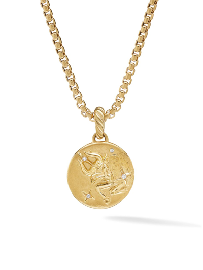 David Yurman Zodiac Amulet In 18k Yellow Gold With Diamonds In Taurus