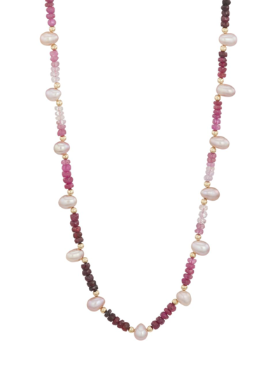 Jia Jia Women's Arizona 14k Gold, Pearl & Ombré Ruby Necklace