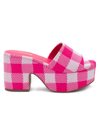 LARROUDE WOMEN'S MISO GINGHAM PLATFORM MULES,400015538950