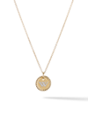 David Yurman Cable Collectibles Initial Pendant With Diamonds In Gold On Chain, 16-18