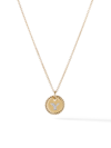 David Yurman Cable Collectibles Initial Pendant With Diamonds In Gold On Chain, 16-18 In Y