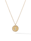 David Yurman Cable Collectibles Initial Pendant With Diamonds In Gold On Chain, 16-18