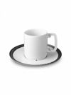 L'objet Soie Tresse Two-piece Espresso Cup & Saucer Set In Black