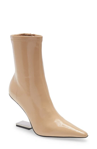 Jeffrey Campbell Combass Bootie In Natural/ Silver