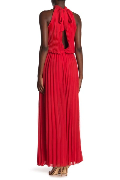 Meghan La Wild Orchid Pleat Jumpsuit In Tomato