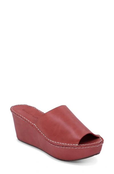 Chocolat Blu Westbrook Platform Slide Sandal In Red Leather