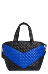 Mz Wallace Medium Metro Deluxe Tote In Black Chevron