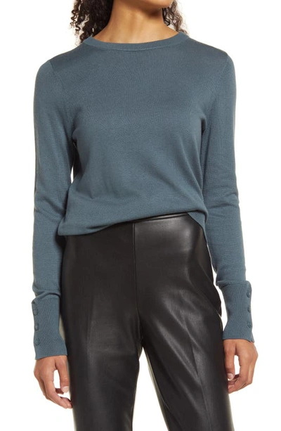 Halogenr Crewneck Sweater In Blue Slate