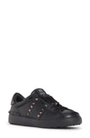 Valentino Garavani Rockstud Untitled Noir Leather Sneakers In Black