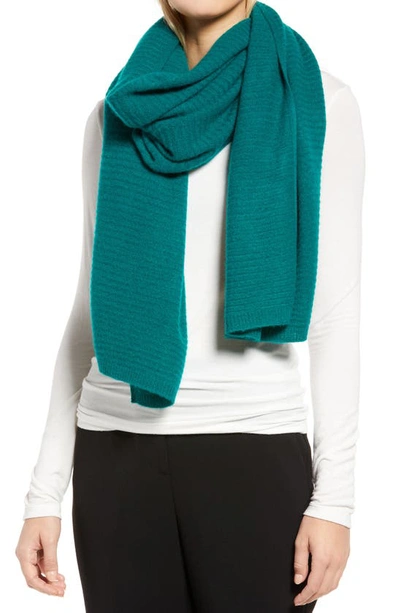 Nordstrom Cashmere Rib Scarf In Green